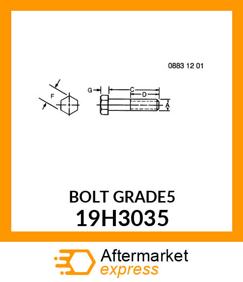 SCREW, HEX HEAD 19H3035