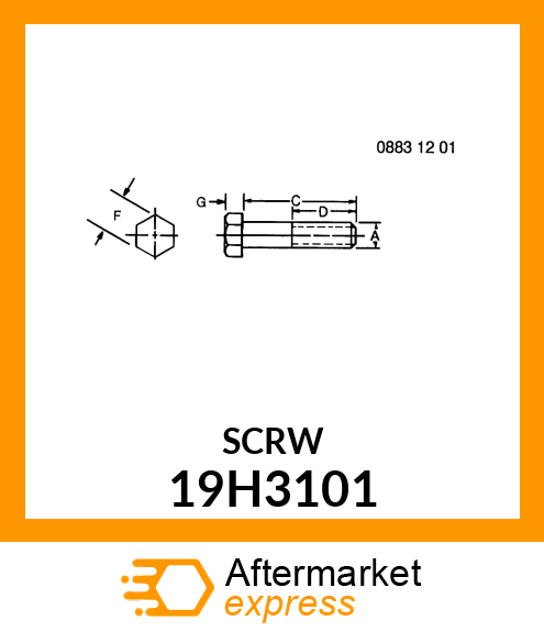 SCREW, HEX HEAD 19H3101