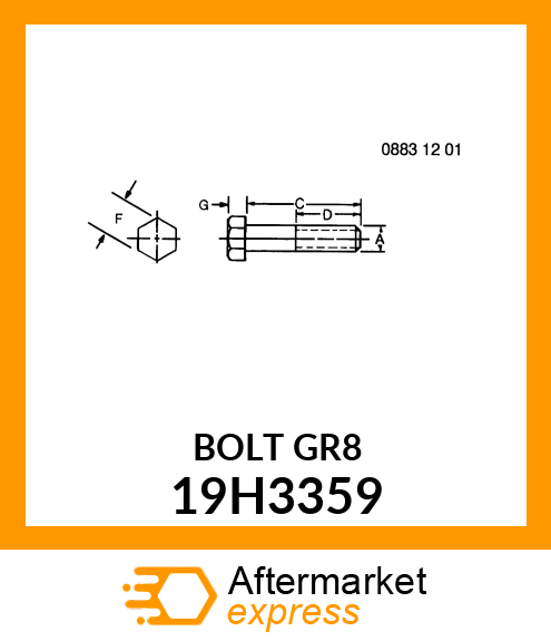 SCREW, HEX HEAD 19H3359