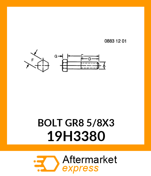 SCREW, HEX HEAD 19H3380