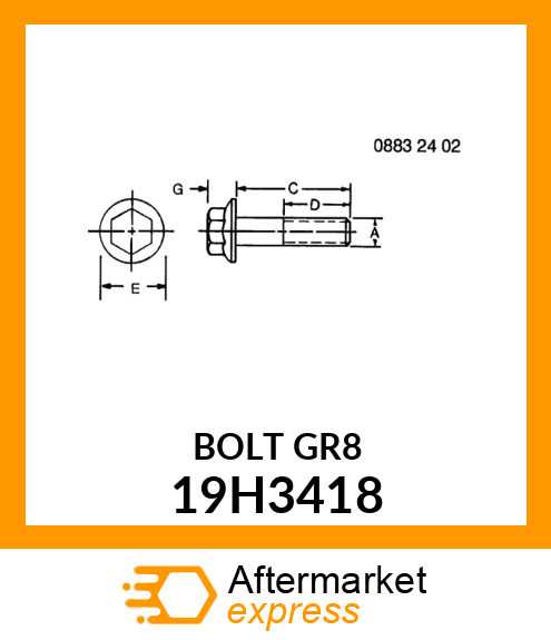 SCREW, HEX FLANGE HEAD 19H3418