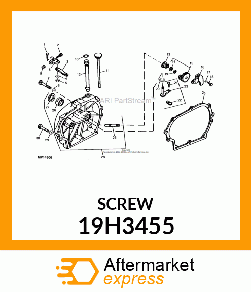 SCREW, HEX HEAD 19H3455