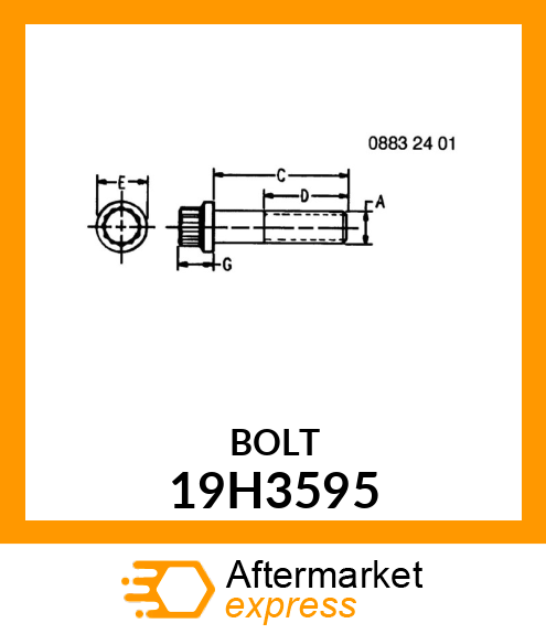 SCREW, 12 POINT FLANGE HEAD 19H3595