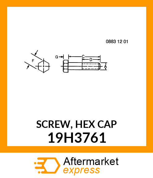 SCREW, HEX CAP 19H3761