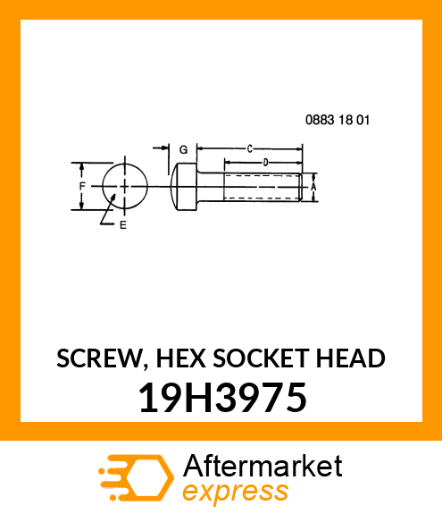 SCREW, HEX SOCKET HEAD 19H3975