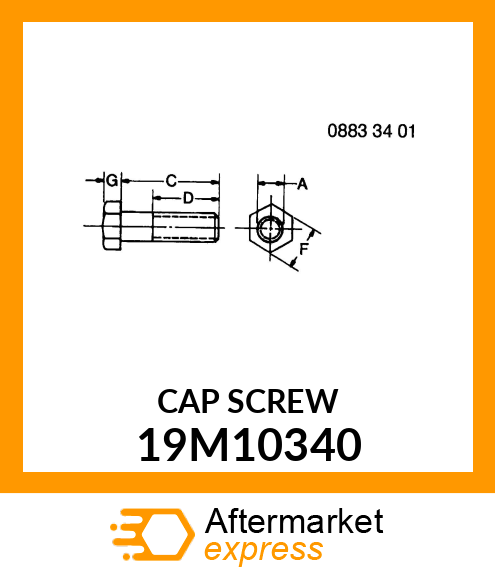 SCREW, HEX HEAD, METRIC 19M10340