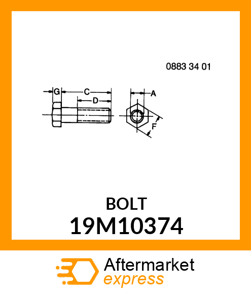 SCREW, HEX HEAD, METRIC 19M10374