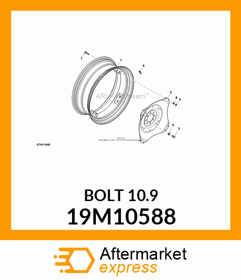 SCREW, HEX HEAD, METRIC 19M10588