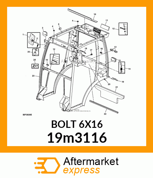 SCREW, HEX HEAD, METRIC 19m3116