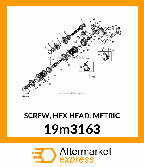 SCREW, HEX HEAD, METRIC 19m3163