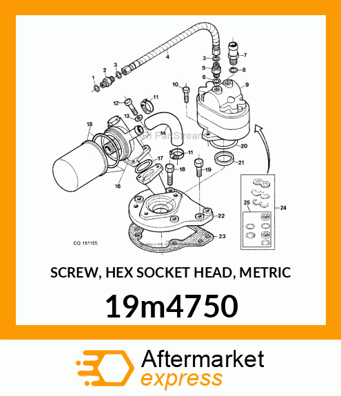 SCREW, HEX SOCKET HEAD, METRIC 19m4750