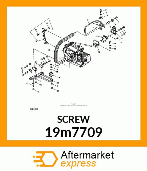 SCREW, HEX SOCKET HEAD, METRIC 19m7709