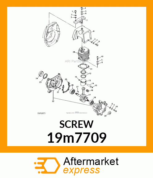 SCREW, HEX SOCKET HEAD, METRIC 19m7709