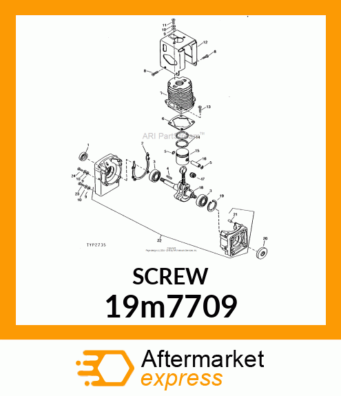 SCREW, HEX SOCKET HEAD, METRIC 19m7709