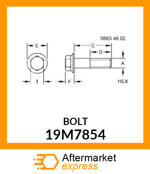 SCREW, FLANGED, METRIC 19M7854