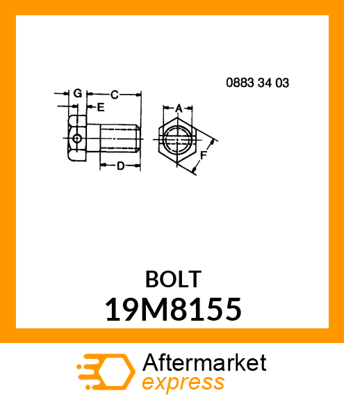 SCREW, HEX HEAD, METRIC DRILLED HD 19M8155