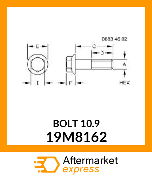 SCREW, FLANGED, METRIC 19M8162