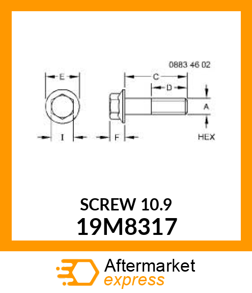 SCREW, FLANGED, METRIC 19M8317