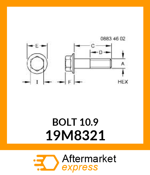 SCREW, FLANGED, METRIC 19M8321