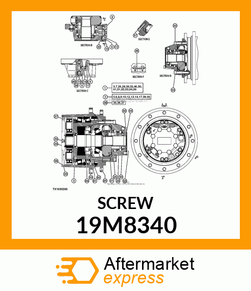 SCREW, HEX SOCKET HEAD, METRIC 19M8340