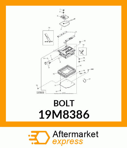 SCREW M8X25 LAN999 10.9 ZNCS 19M8386