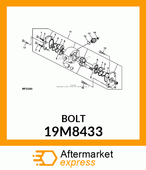 SCREW, HEX SOCKET HEAD, METRIC 19M8433