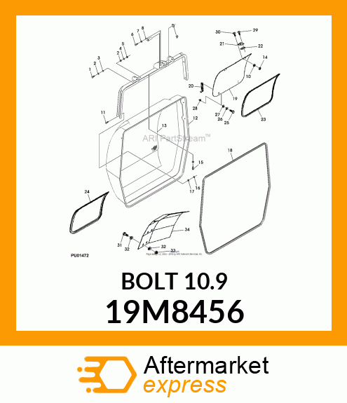 SCREW, HEX HEAD, METRIC 19M8456