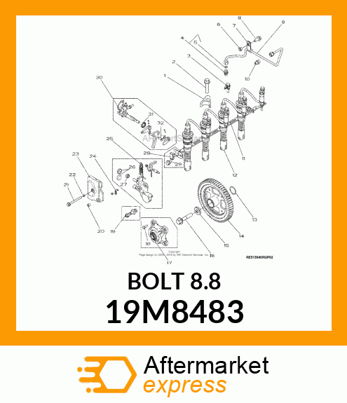 SCREW, FLANGED, METRIC 19M8483