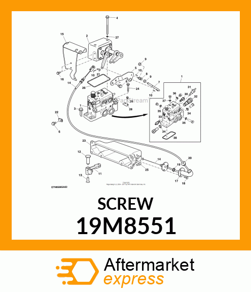 SCREW, HEX FLAT CTSK HEAD, METRIC 19M8551