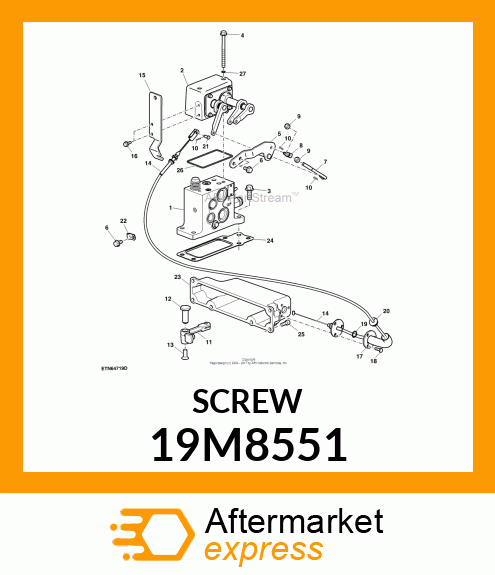 SCREW, HEX FLAT CTSK HEAD, METRIC 19M8551