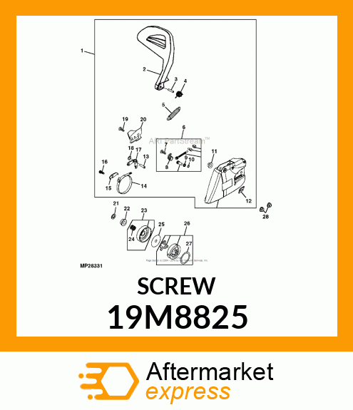 SCREW, HEX SOCKET HEAD, METRIC 19M8825