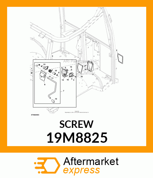 SCREW, HEX SOCKET HEAD, METRIC 19M8825