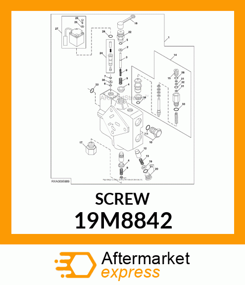 SCREW, HEX SOCKET HEAD, METRIC 19M8842