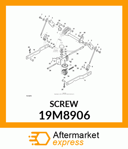 SCREW, HEX HD, METRIC, L.H. THD 19M8906