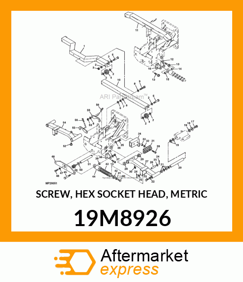 SCREW, HEX SOCKET HEAD, METRIC 19M8926