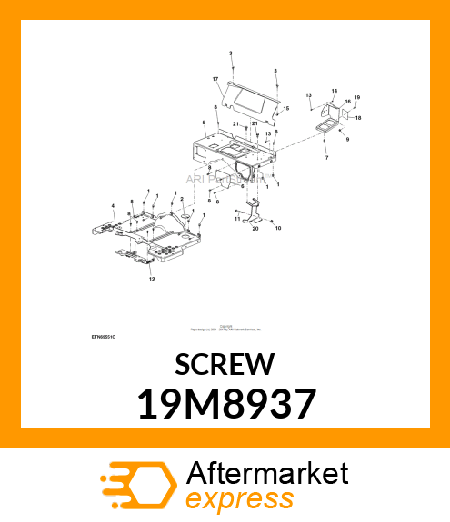 OVAL HEAD CAP SCREW M5X10 LAN999 19M8937