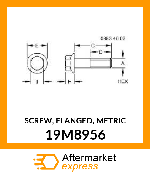 SCREW, FLANGED, METRIC 19M8956