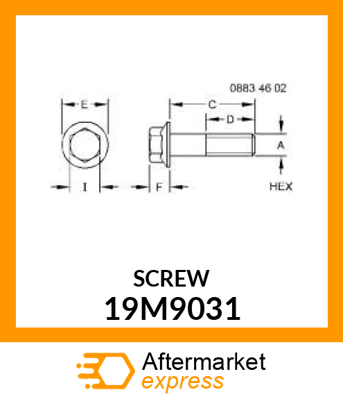 SCREW, FLANGED, METRIC 19M9031