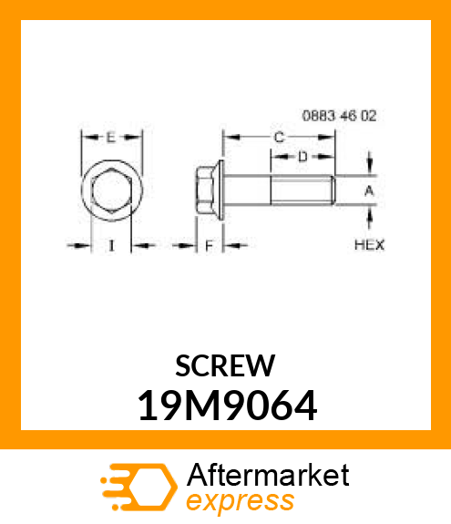 SCREW, FLANGED, METRIC 19M9064