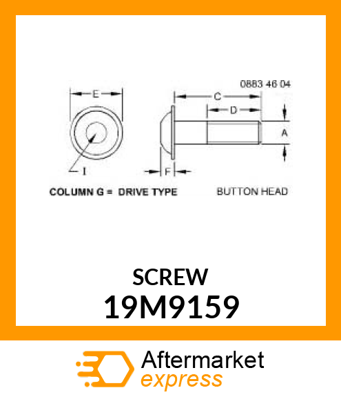 SCREW, SCREW,CNTRSNK,FLANGED,M5X25 19M9159