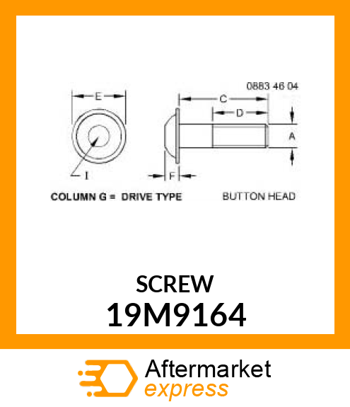 SCREW,HEX SOCKET,OVAL HEAD FLANGED 19M9164