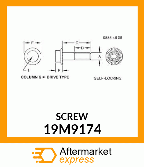 SCREW , SPECIAL M8X20 19M9174