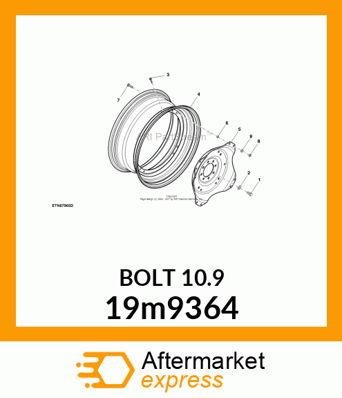 SCREW, HEX HEAD, METRIC 19m9364