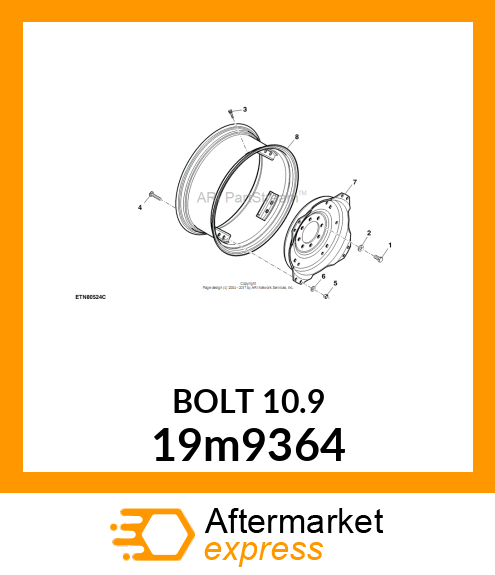 SCREW, HEX HEAD, METRIC 19m9364