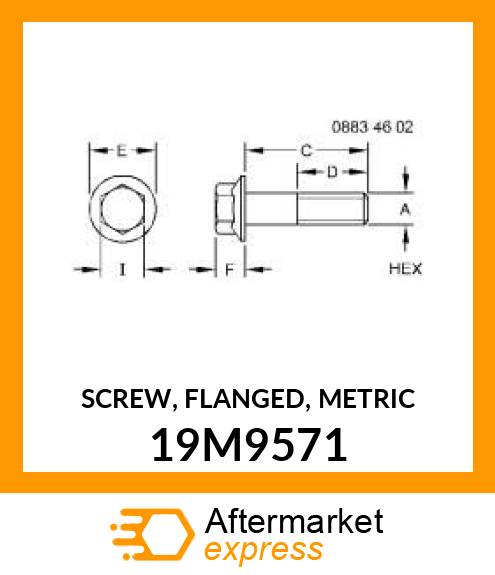 SCREW, FLANGED, METRIC 19M9571