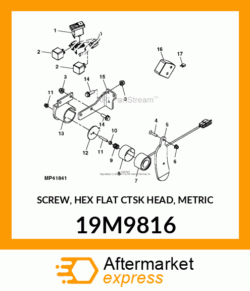 SCREW, HEX FLAT CTSK HEAD, METRIC 19M9816