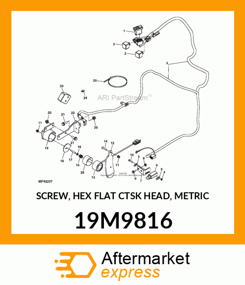 SCREW, HEX FLAT CTSK HEAD, METRIC 19M9816