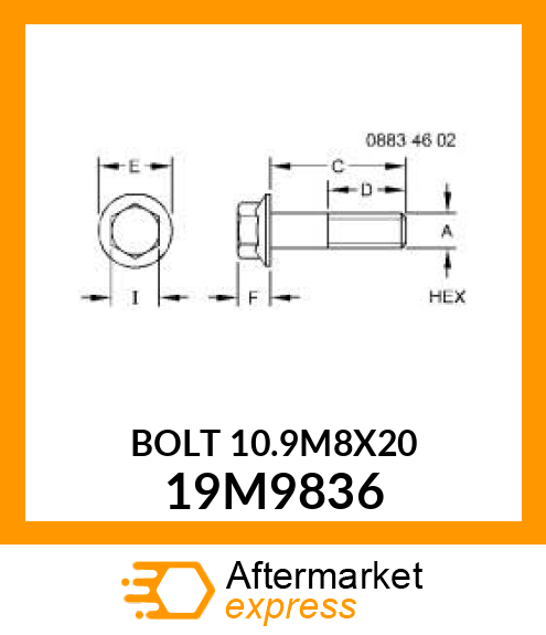 SCREW, FLANGED, METRIC 19M9836