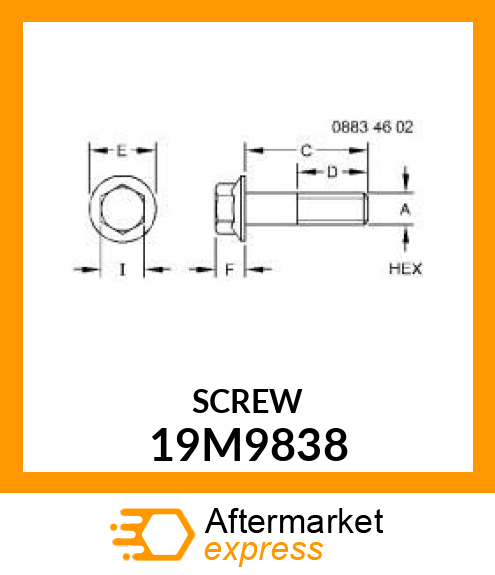 SCREW, FLANGED, METRIC 19M9838