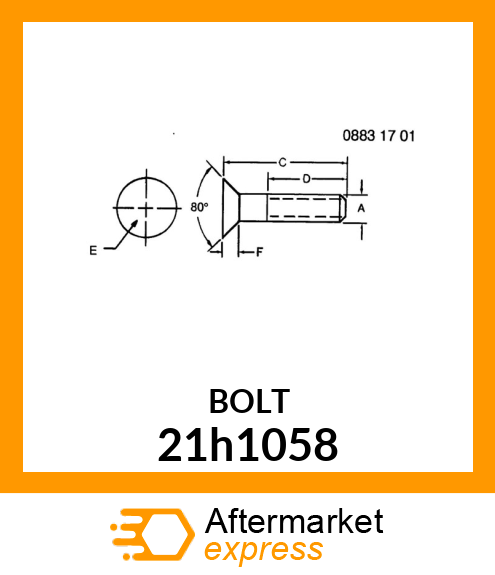 SCREW, SLOTTED FLAT COUNTERSUNK HD 21h1058